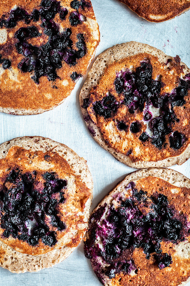 Gluten-free pancakes with blueberries
