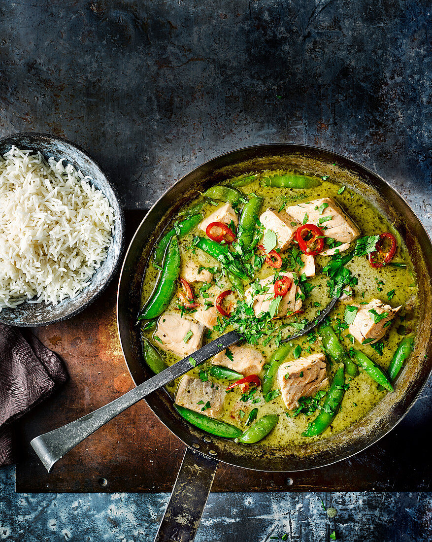 Thai green fish curry