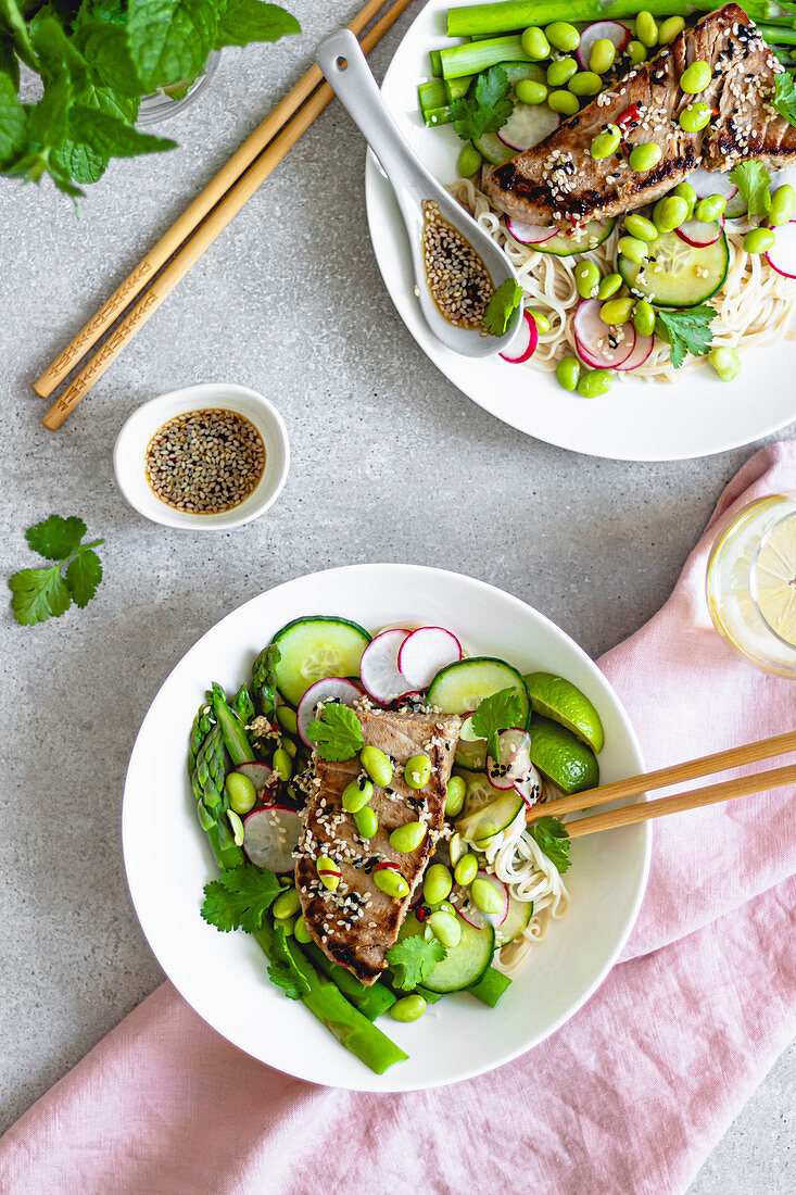 Rice Noodles With Tuna