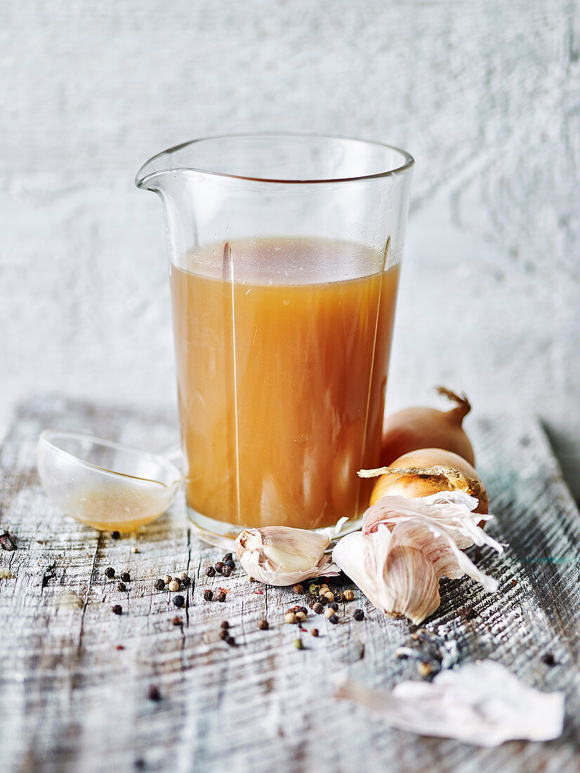 Homemade beef stock