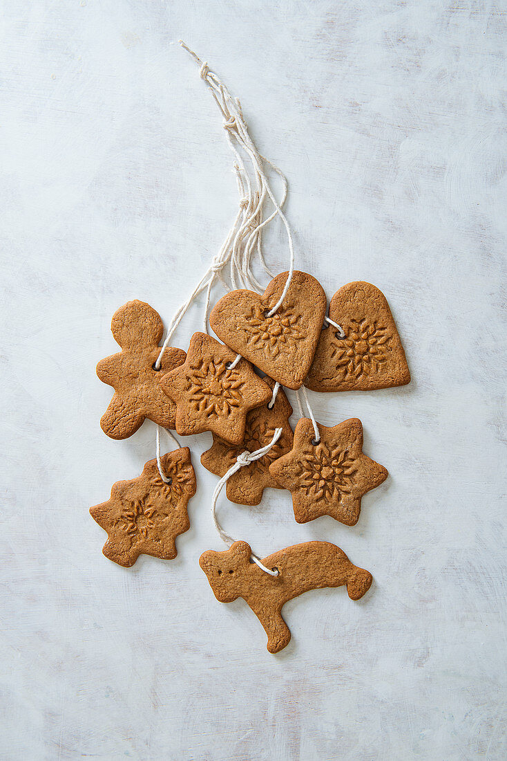 Christmas ginger bread biscuits as a tree decoration