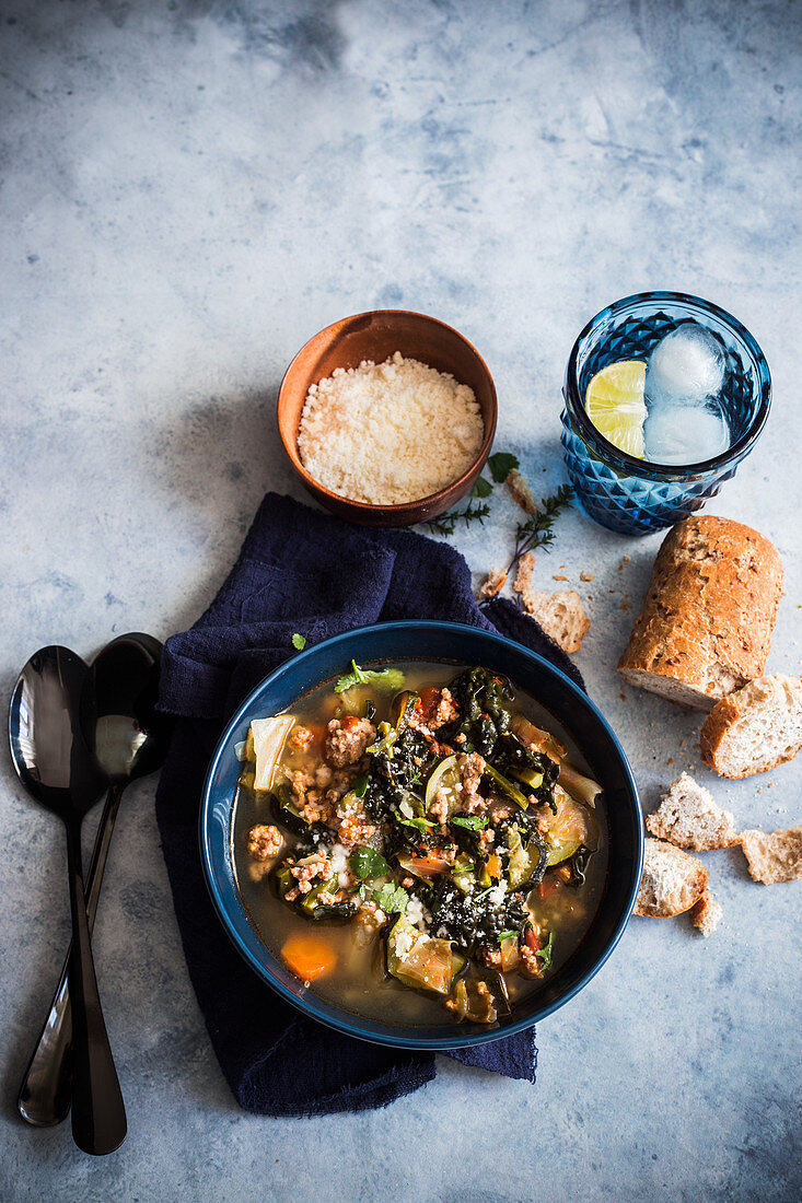 Kale soup with sausage