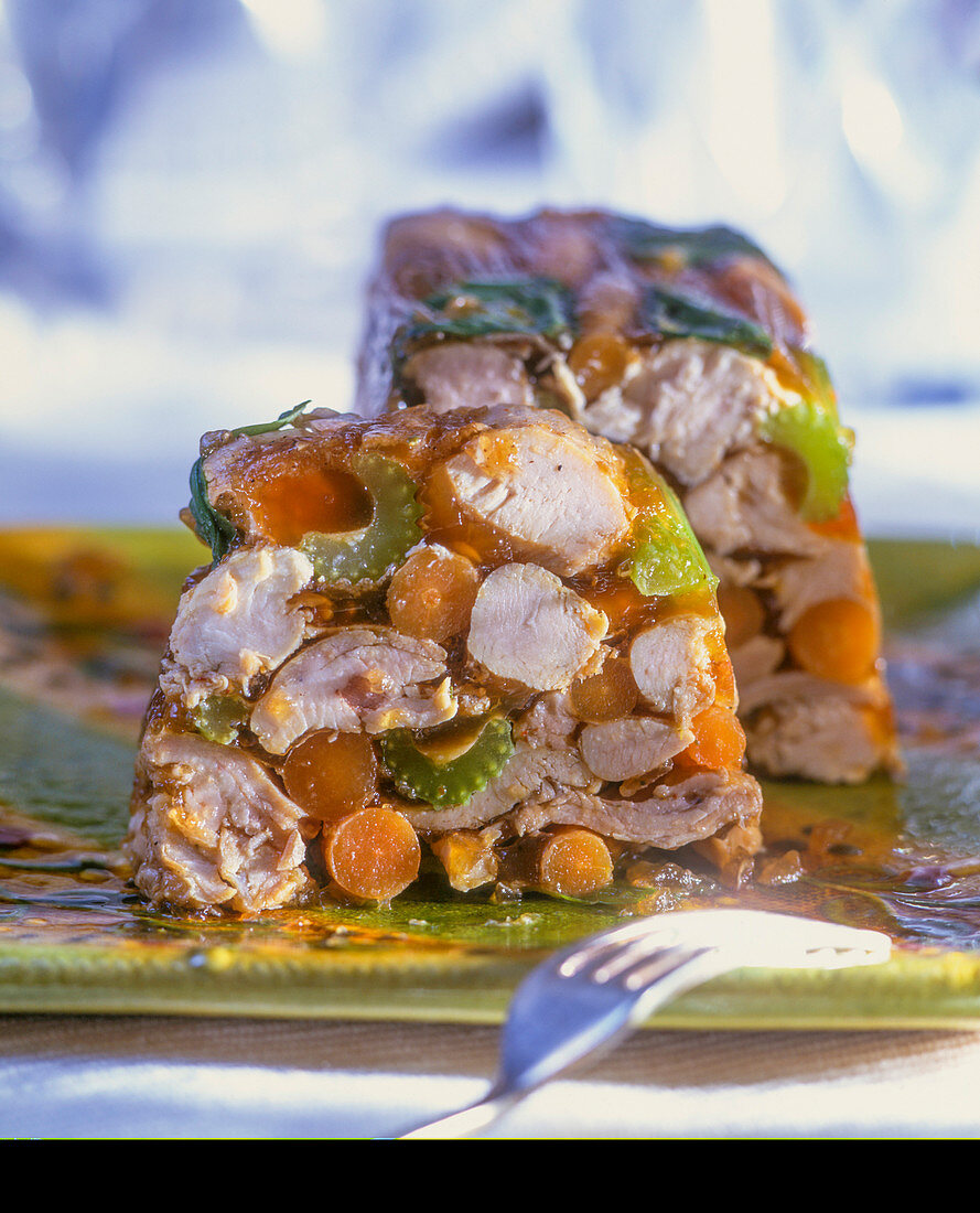 Poultry terrine with vegetables