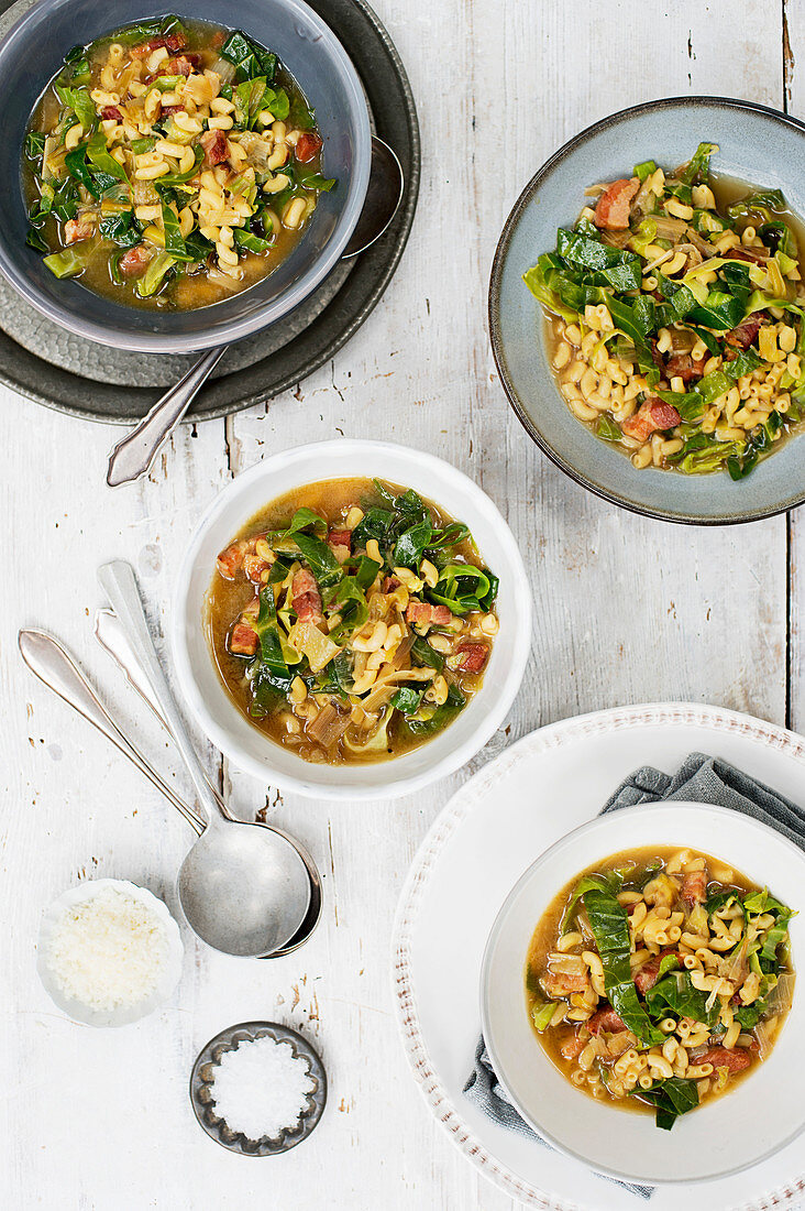 Winter vegetable and smoky bacon minestrone