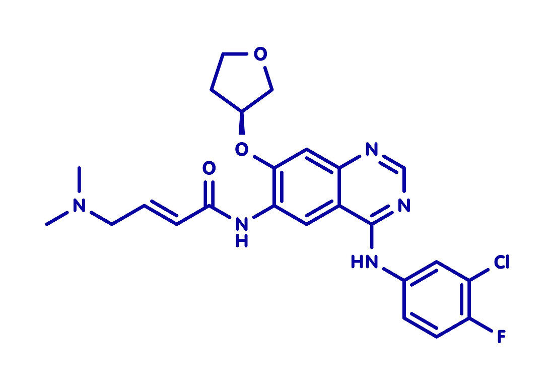Afatinib cancer drug, molecular model