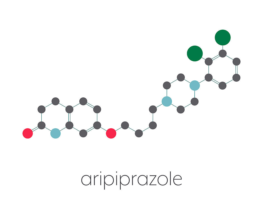 Aripiprazole lauroxil antipsychotic drug, molecular model