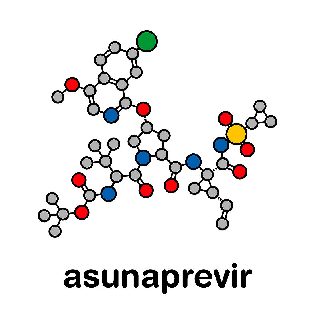 Asunaprevir hepatitis C virus drug, molecular model
