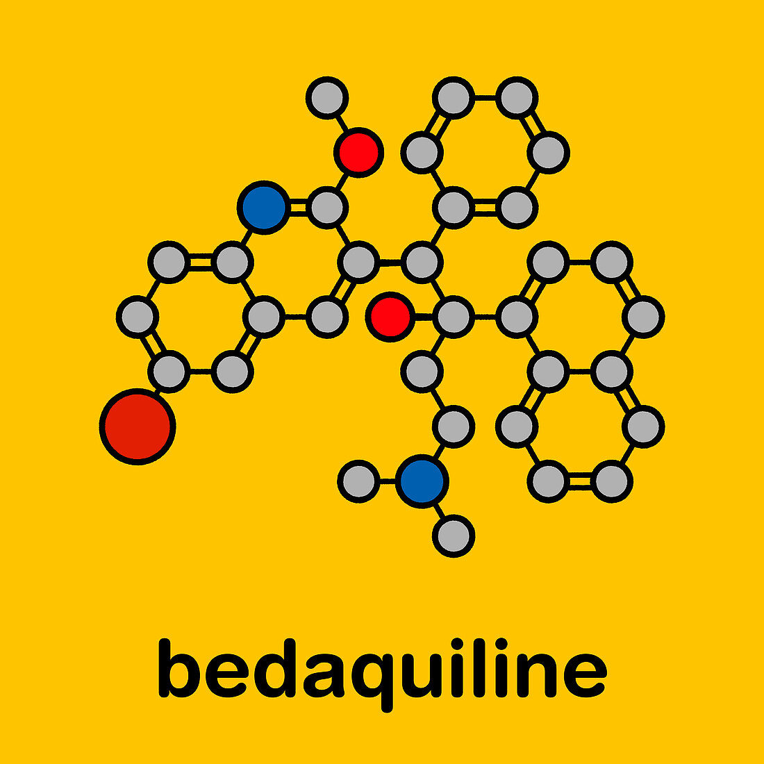 Bedaquiline tuberculosis drug, molecular model