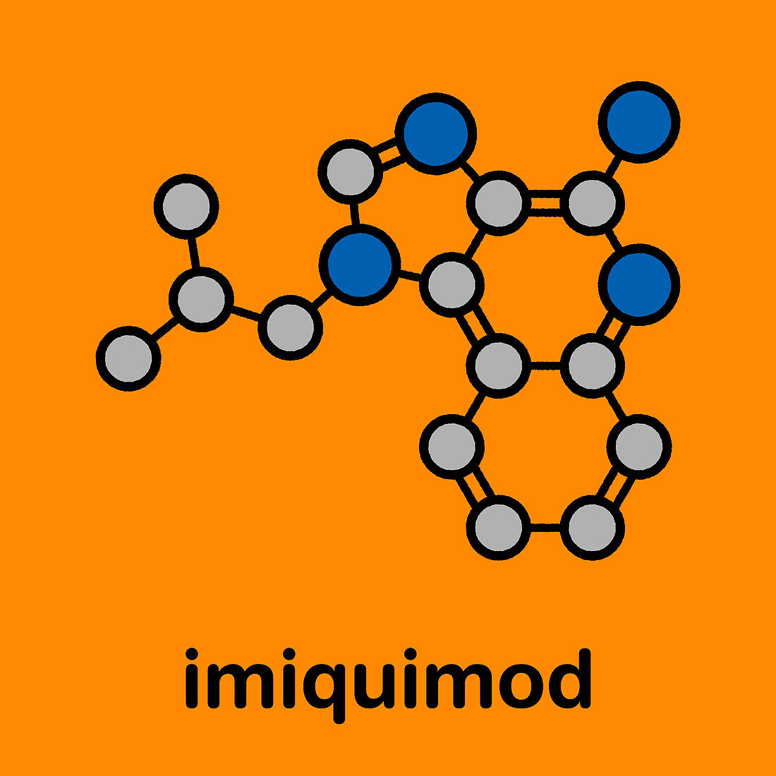 Imiquimod topical skin cancer drug, molecular model
