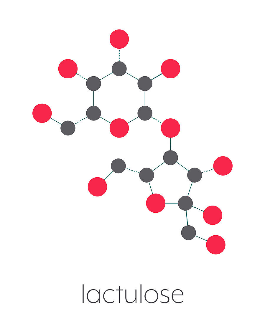 Lactulose chronic constipation drug, molecular model