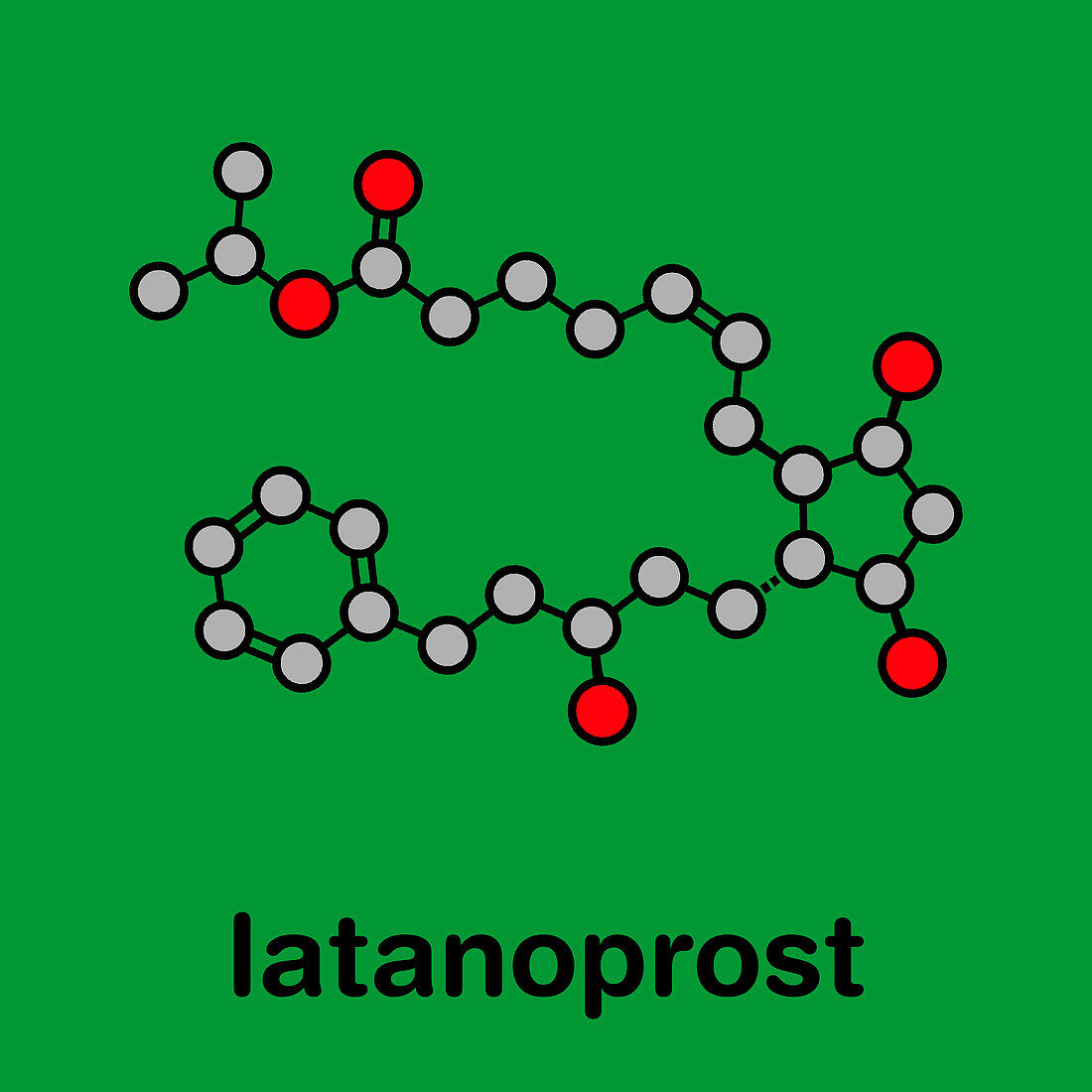 Latanoprost glaucoma drug, molecular model