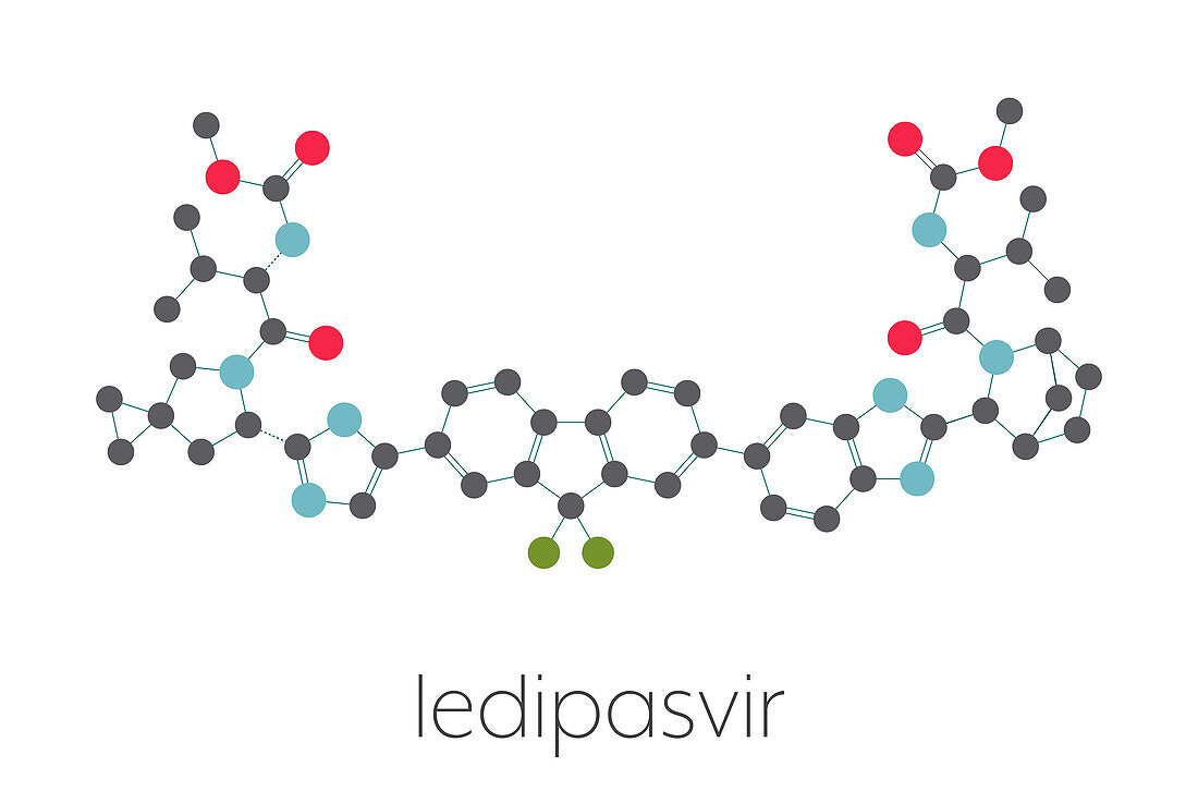 Ledipasvir hepatitis C virus drug, molecular model