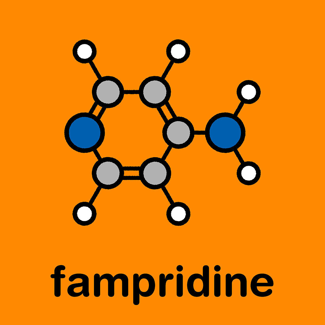 Fampridine multiple sclerosis drug, molecular model
