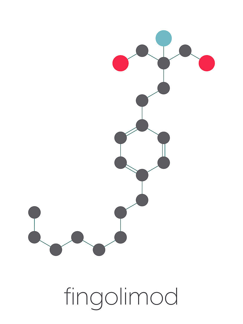 Fingolimod multiple sclerosis drug, molecular model