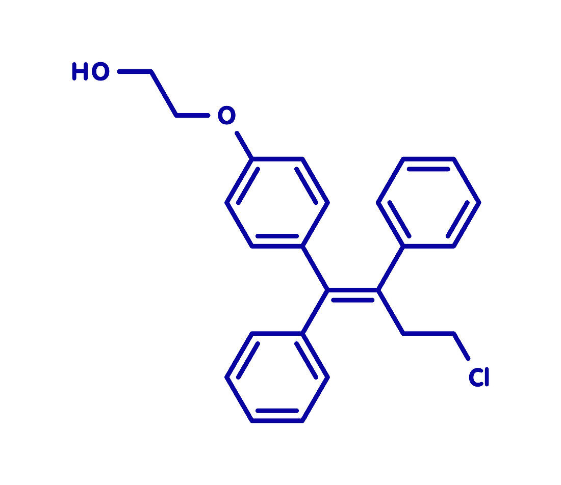 Ospemifene dyspareunia drug, molecular model