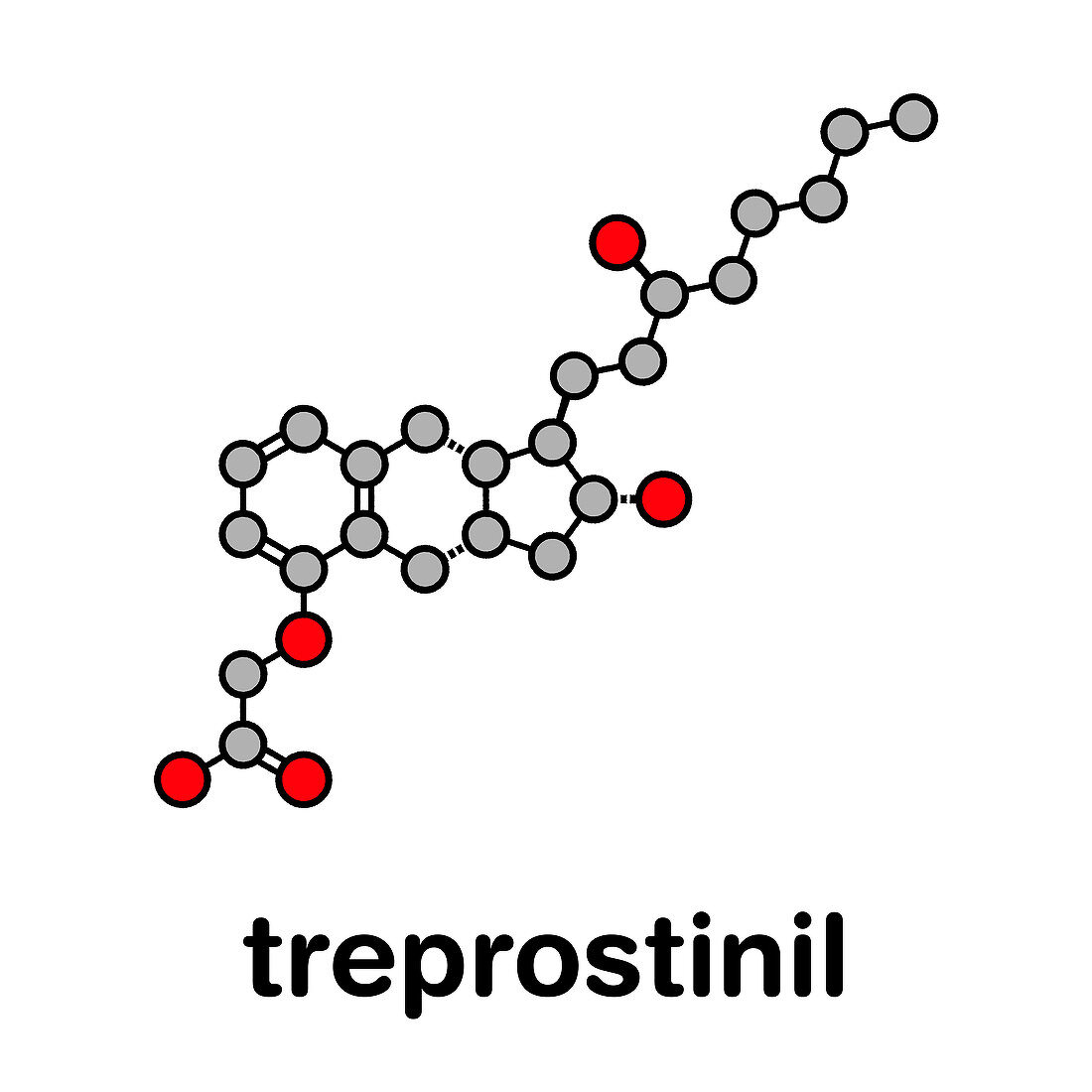 Treprostinil pulmonary hypertension drug, molecular model