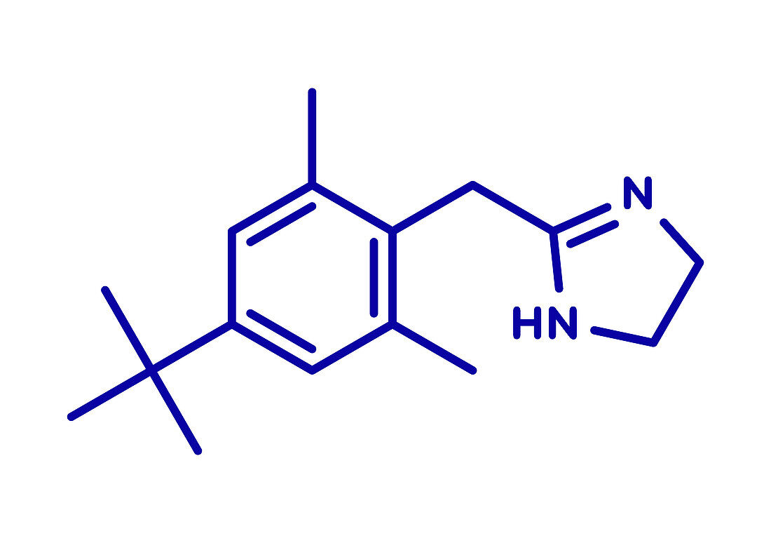 Xylometazoline nasal decongestant, molecular model