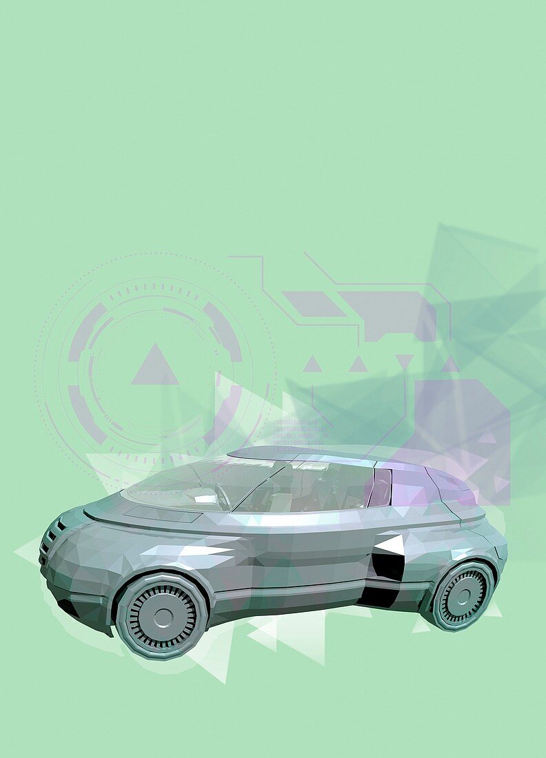 Electric car, illustration