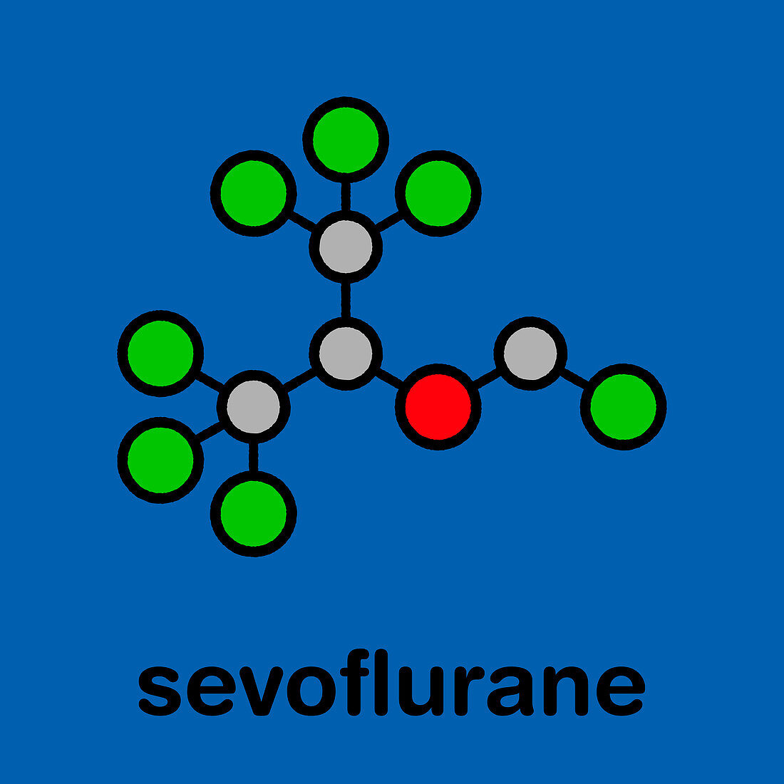Sevoflurane inhalational anesthetic, molecular model
