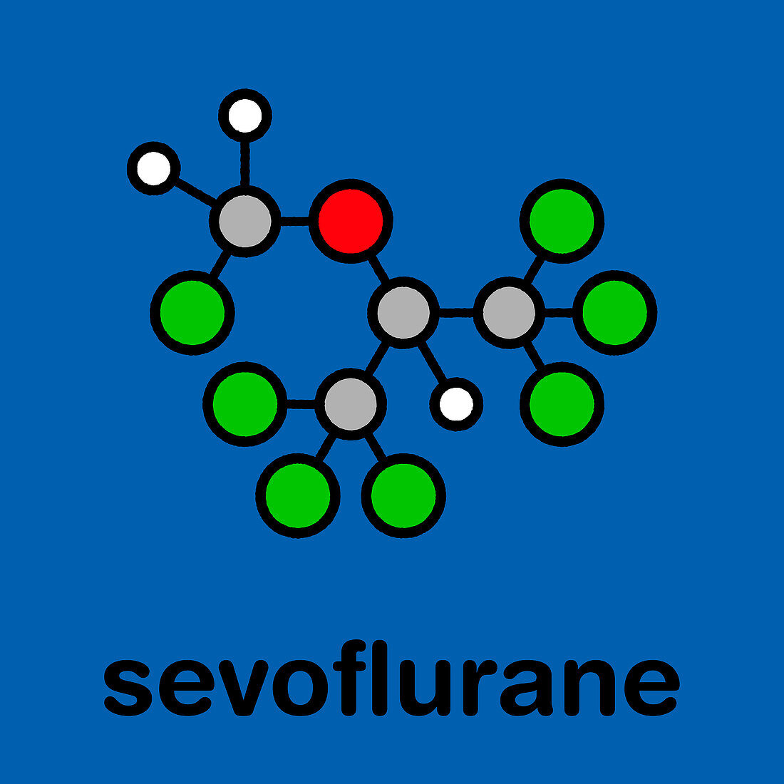Sevoflurane inhalational anesthetic, molecular model
