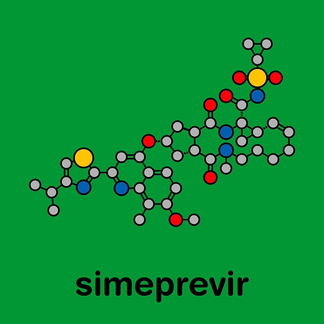 Simeprevir hepatitis C virus drug, molecular model