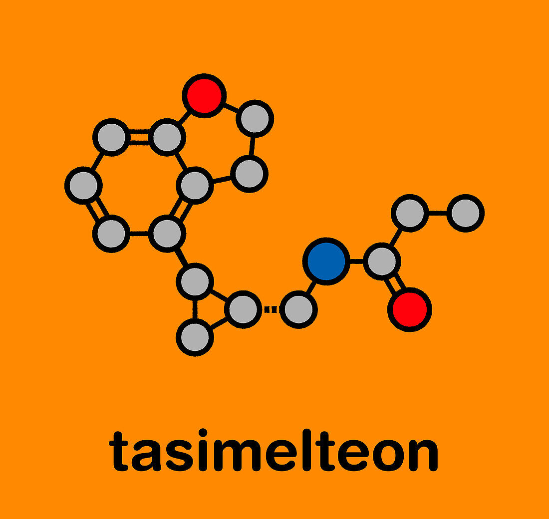 Tasimelteon sleep disorder drug, molecular model