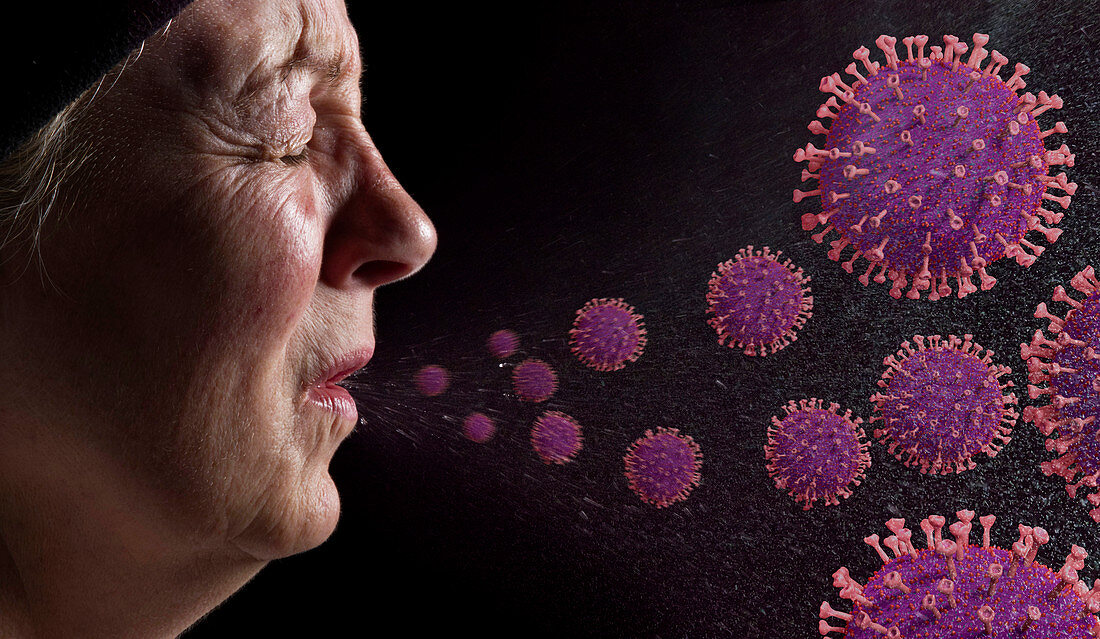 Coronavirus spread, conceptual image