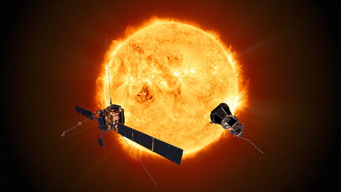 Solar Orbiter and Parker Solar Probe, illustration