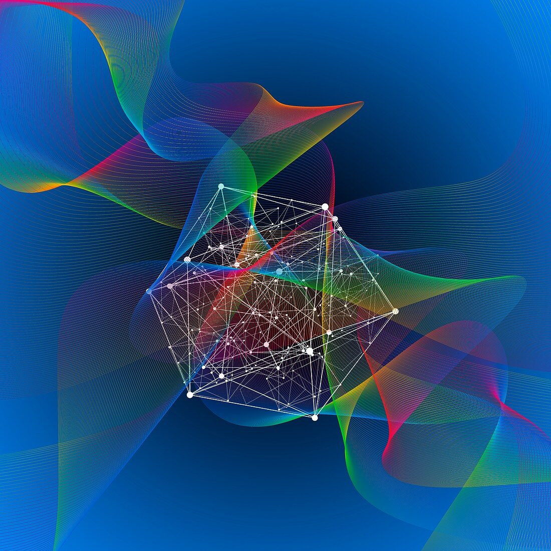 Swirls and network structure, illustration
