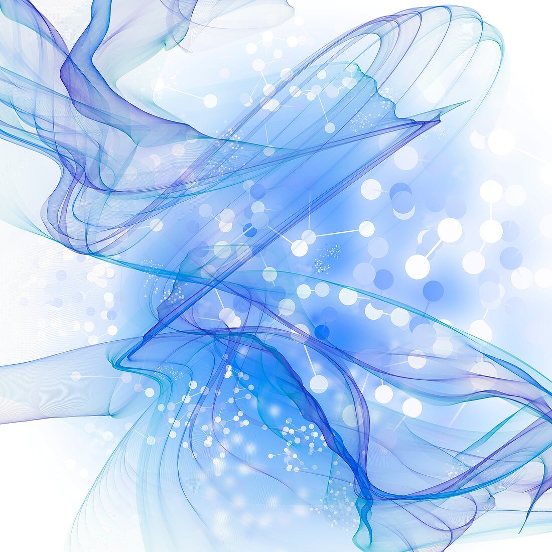 Blue swirls against white, illustration