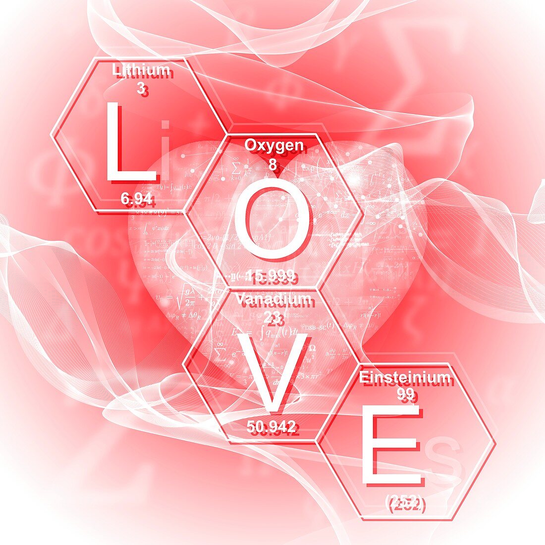 Chemical elements love, illustration