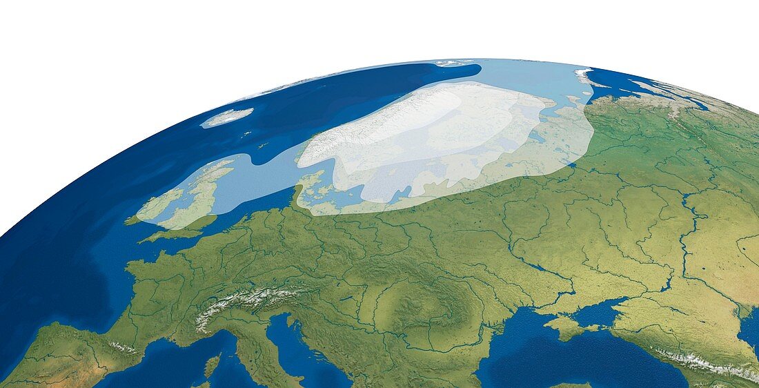European Upper Palaeolithic glaciation, illustration