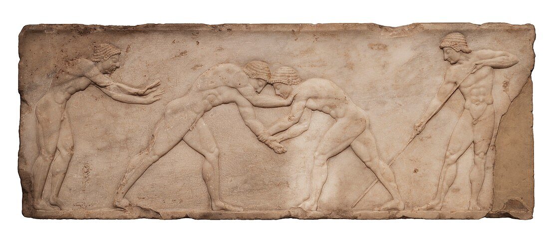 Wrestlers funerary bas relief.