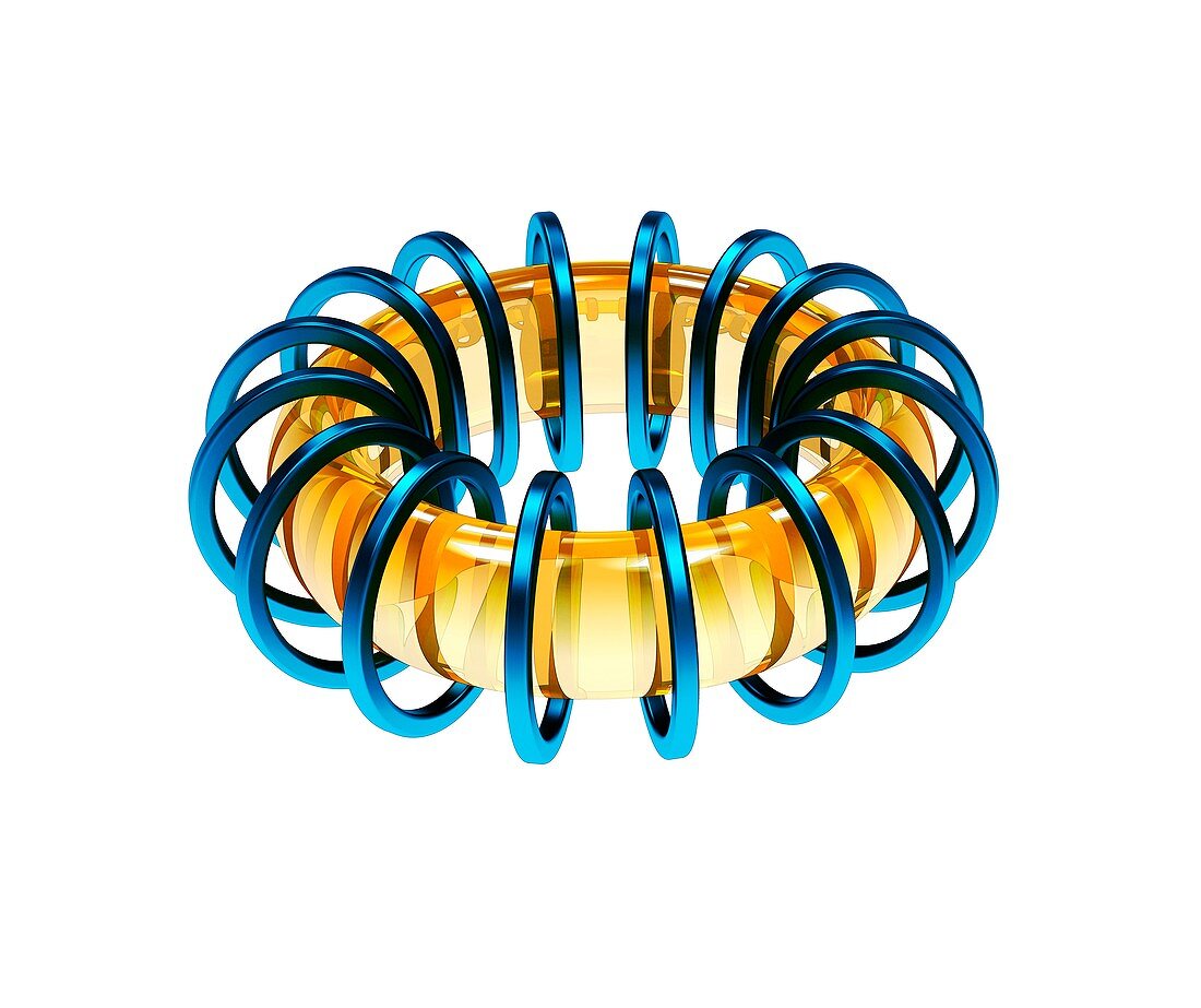 Tokamak nuclear fusion reactor, illustration