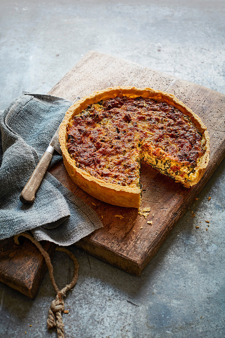 'Eat your greens' quiche Lorraine