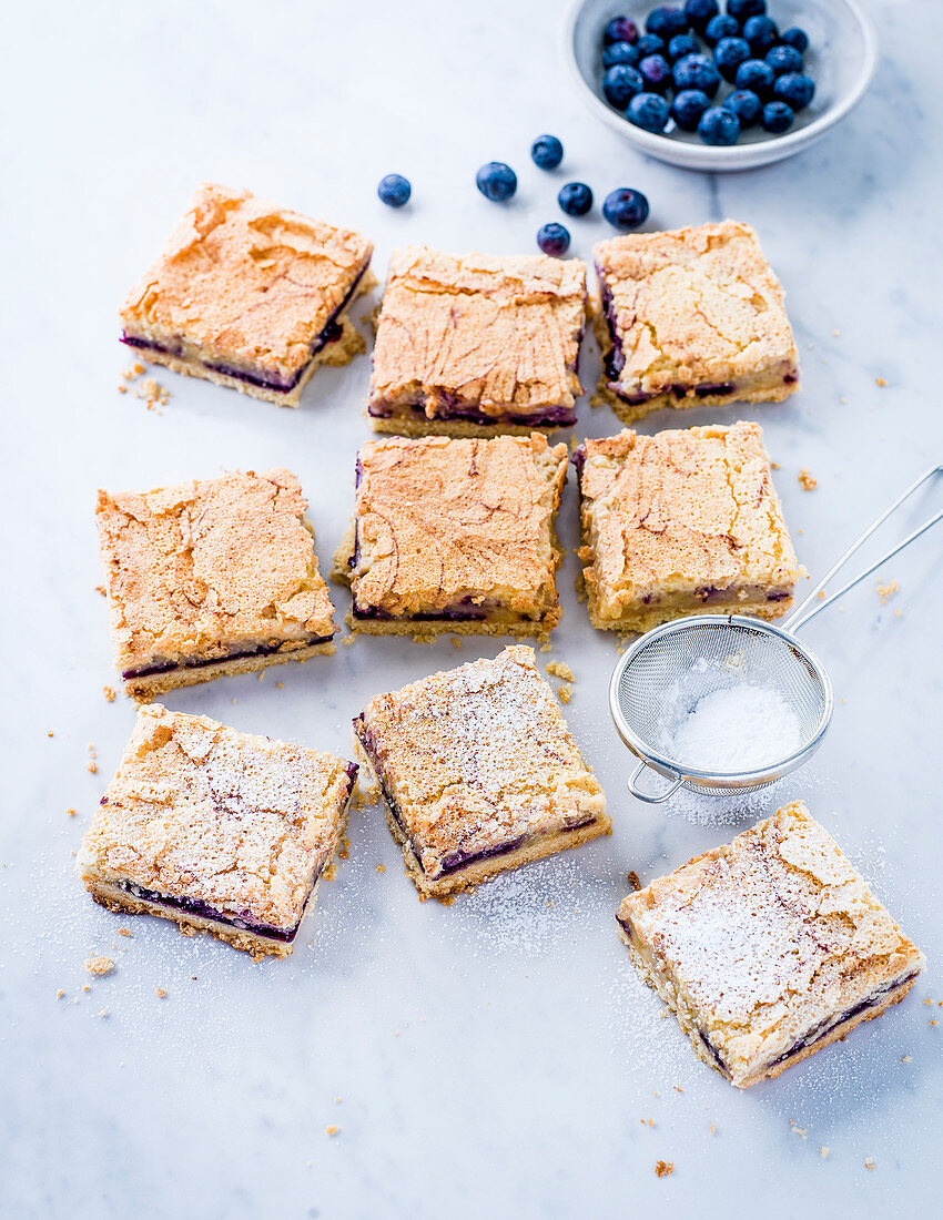 Lemon and blueberry bars