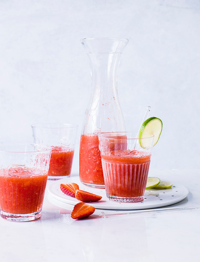 Strawberry margarita slushies