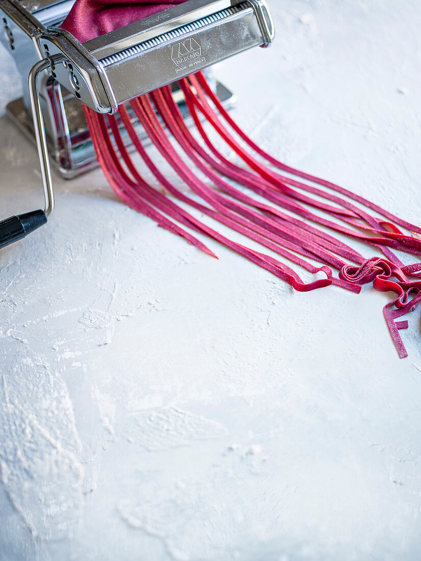 Khorasan beetroot tagliatelle