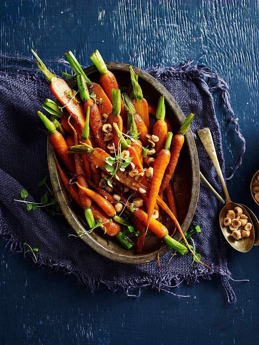 Orange and maple glazed baby carrots