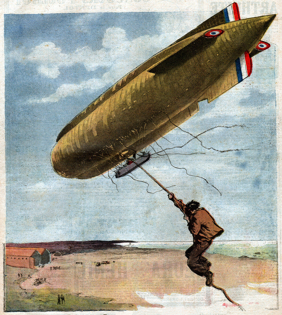 Drifting zeppelin, illustration