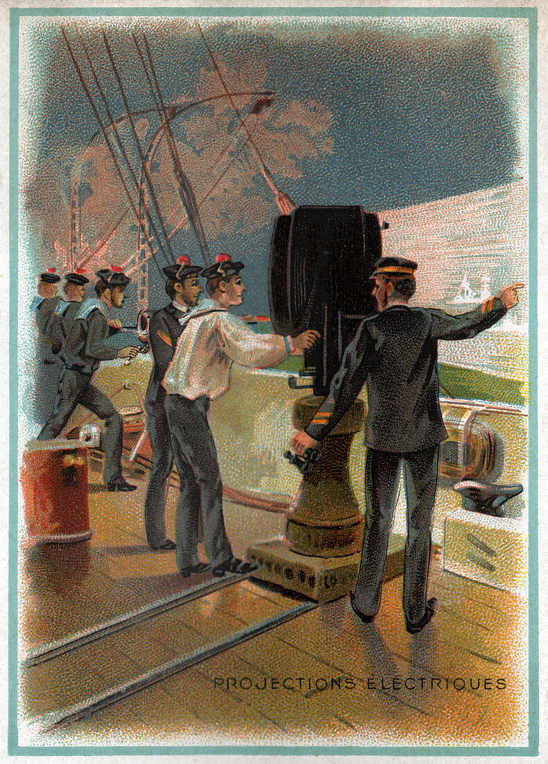 Electric lighting in the navy, illustration