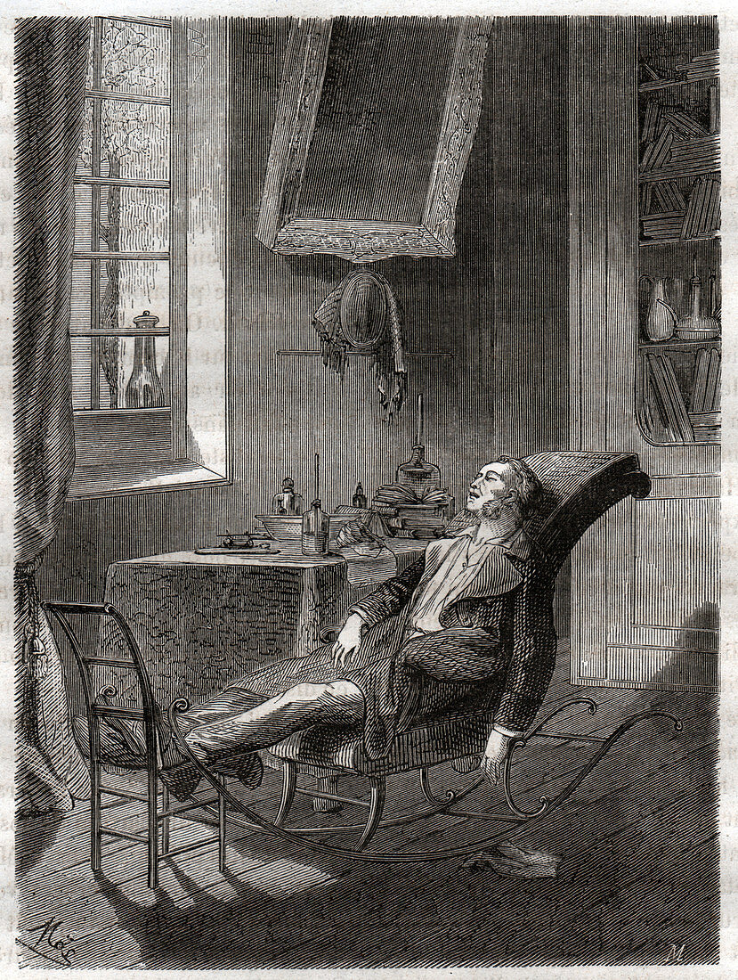 Charles Thomas Jackson testing ether, illustration