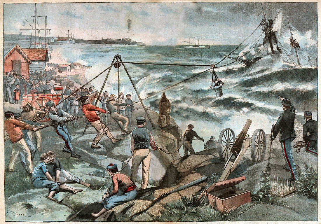 Rescue of a boat, illustration