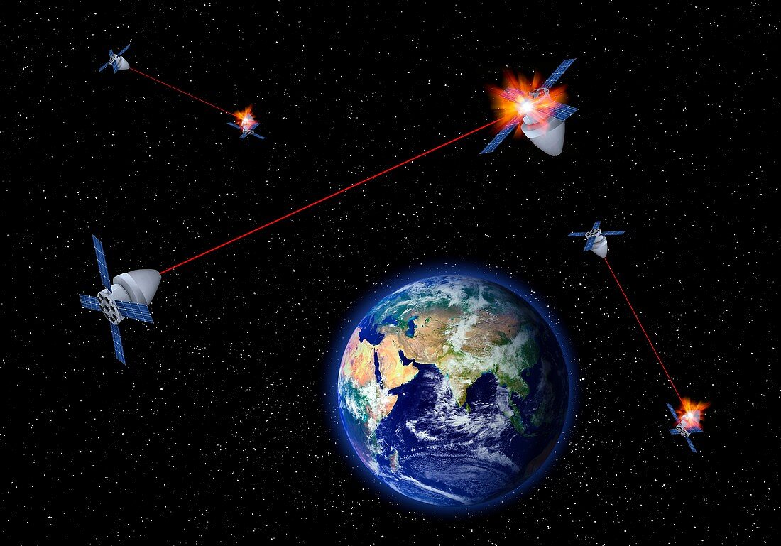 Orbital space weapons, illustration