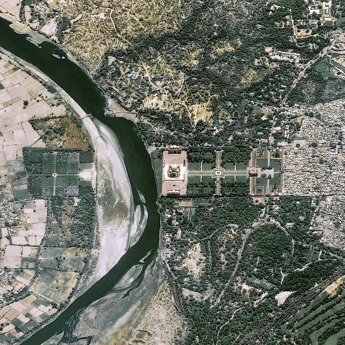 Taj Mahal, India, in 2017, satellite image