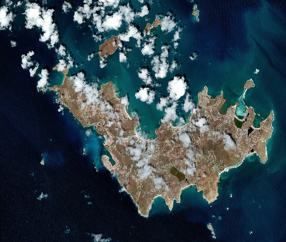 Saint Barthelemy, French Caribbean, in 2017, satellite image