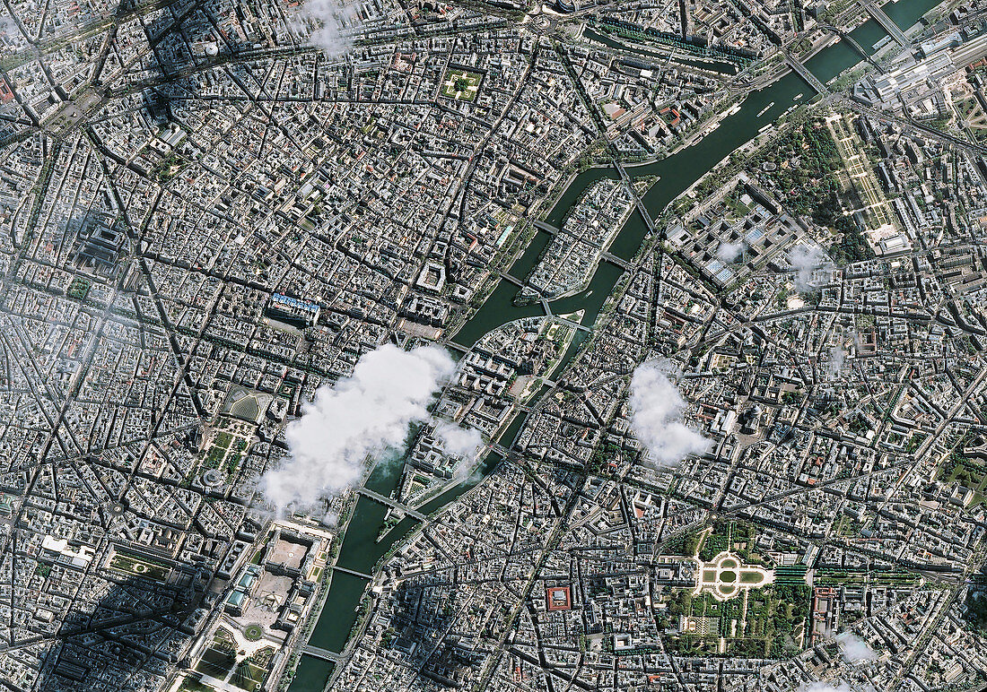 Paris, France, in 2019, satellite image