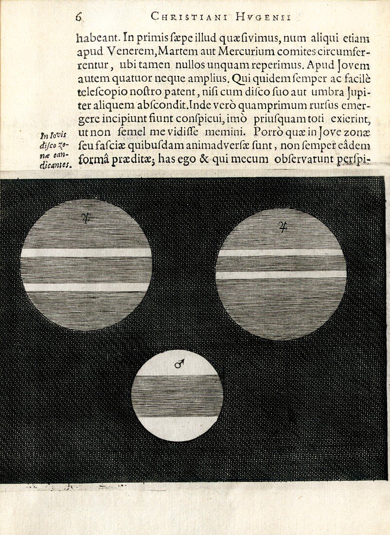 Jupiter from Huygens's 'Systema Saturnium' (1655)