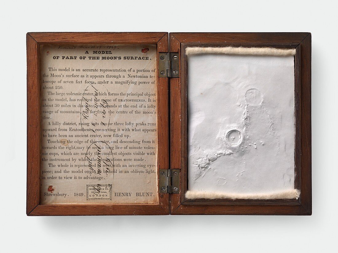Henry Blunt's model of craters on the Moon, 1849