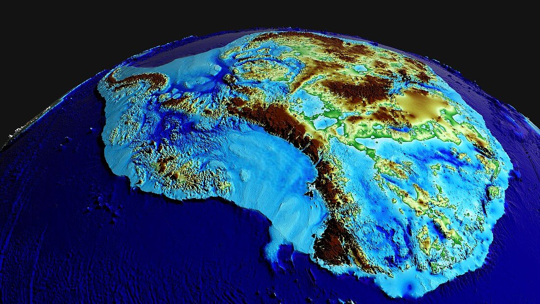 Land and seabed topography, Antarctica